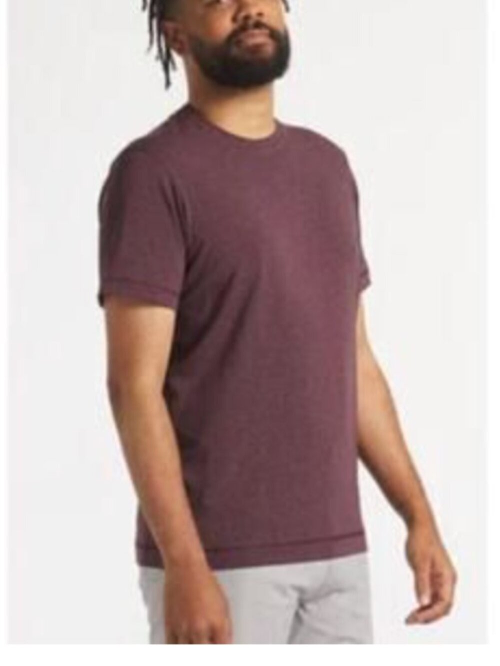 Public Rec Go To Crew Shirt Men Medium Heather Burgundy Athletic Performance